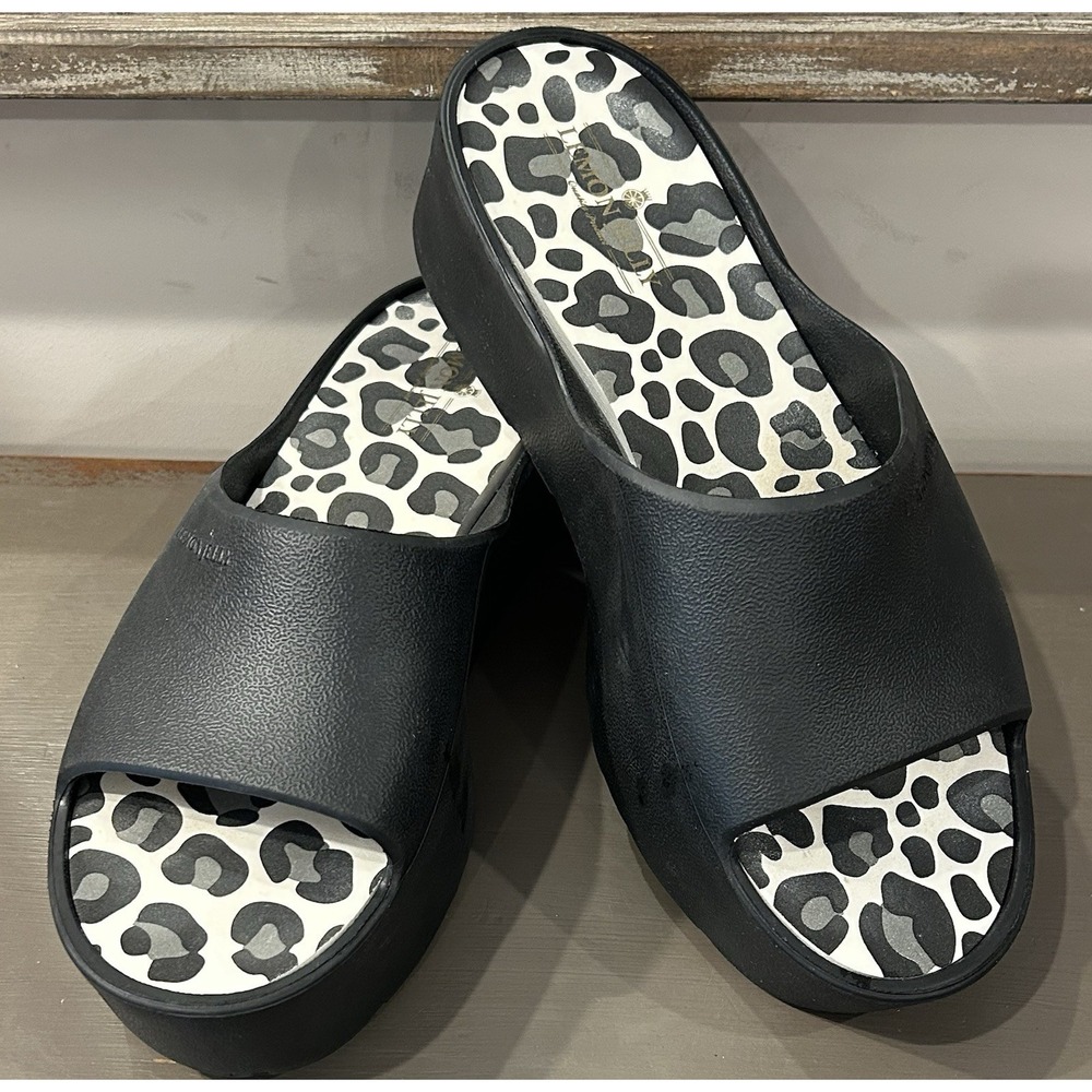 Lemon Jelly Platform Slide Sandals Size 40 US 9‎ NWOB Animal Print Vegan